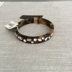 J Crew Tortoise Shell Color Rhinestone Bracelet NWT